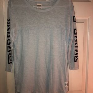 VS pink long sleeve blue top